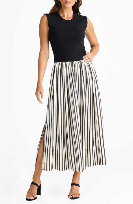 Daphne Sleeveless Mixed Media Dress