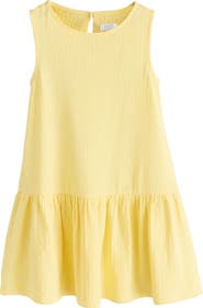 NEXT Kids' Sleeveless Cotton Jersey Drop Waist Sundress