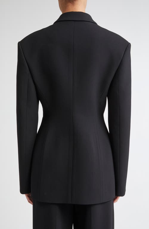 Fforme Dakota Molded Bonded Crepe Blazer In Black