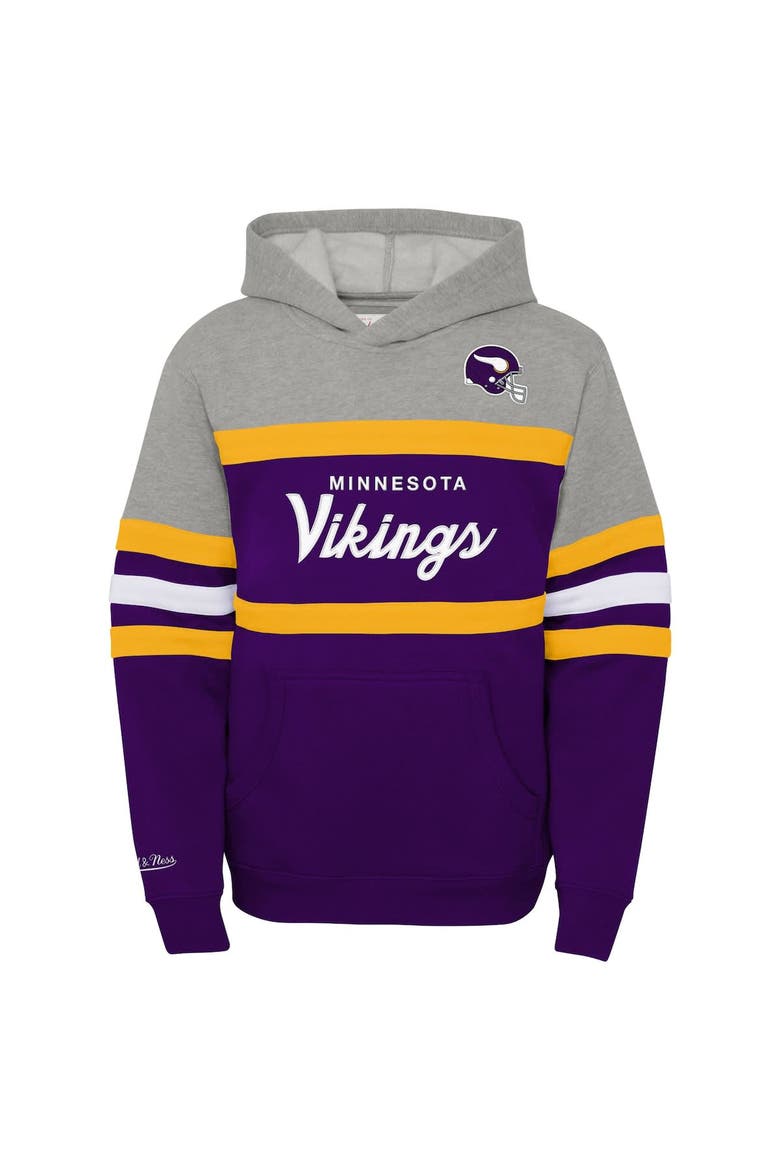 Youth Mitchell & Ness  Purple Minnesota Vikings Throwback Head Coach Pullover Hoodie, Alternate, color, Purple