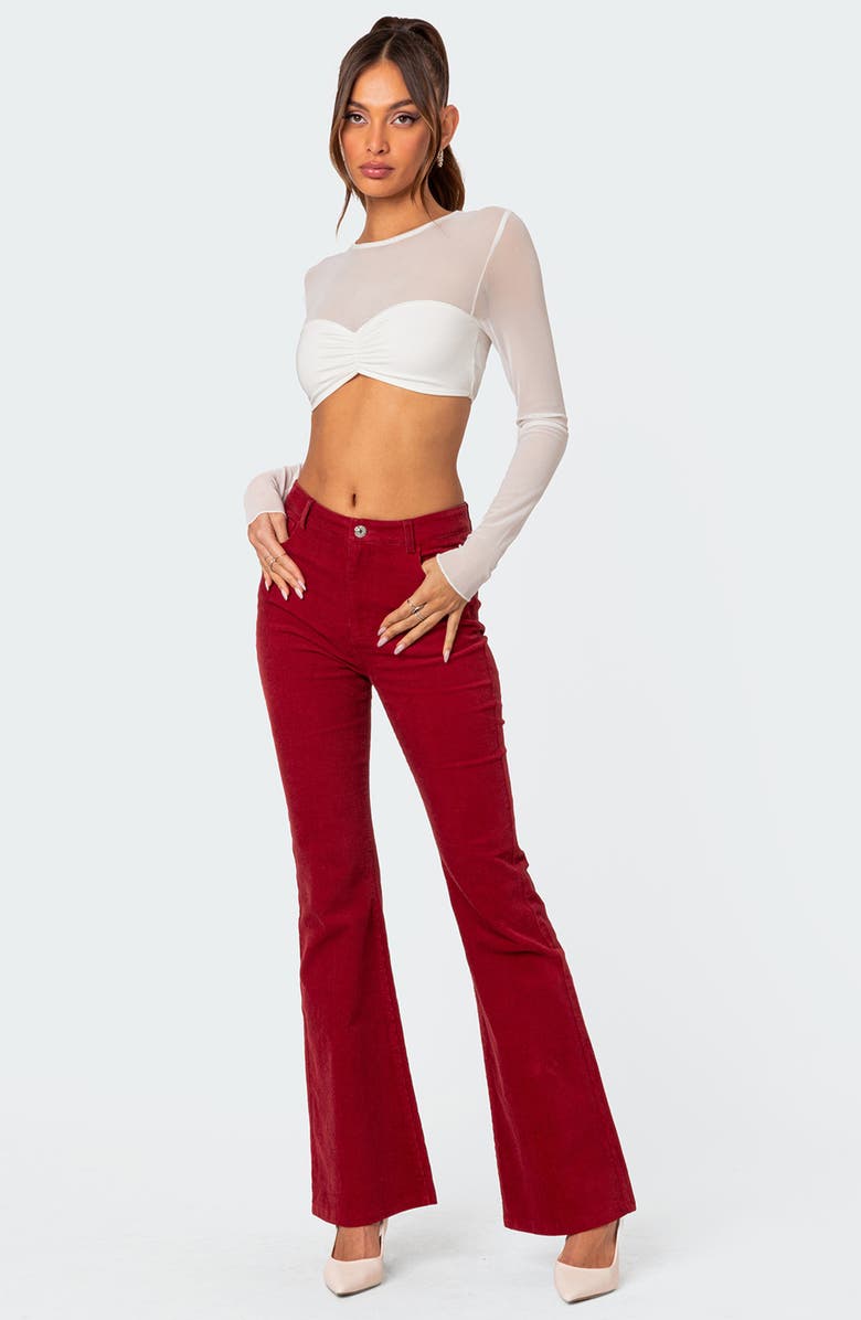 EDIKTED Tony Corduroy Flared Pants, Alternate, color, 