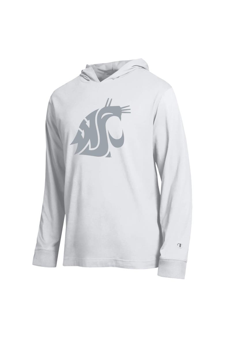 Men's Champion  White Washington State Cougars Tonal All-Star Long Sleeve Hooded T-Shirt, Alternate, color, White