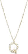 MESHMERISE Imitation Pearl Initial Pendant Necklace