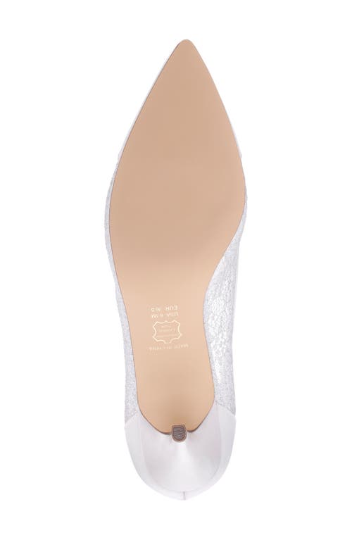 Nina Bence Pointed Cap Toe Pump In White