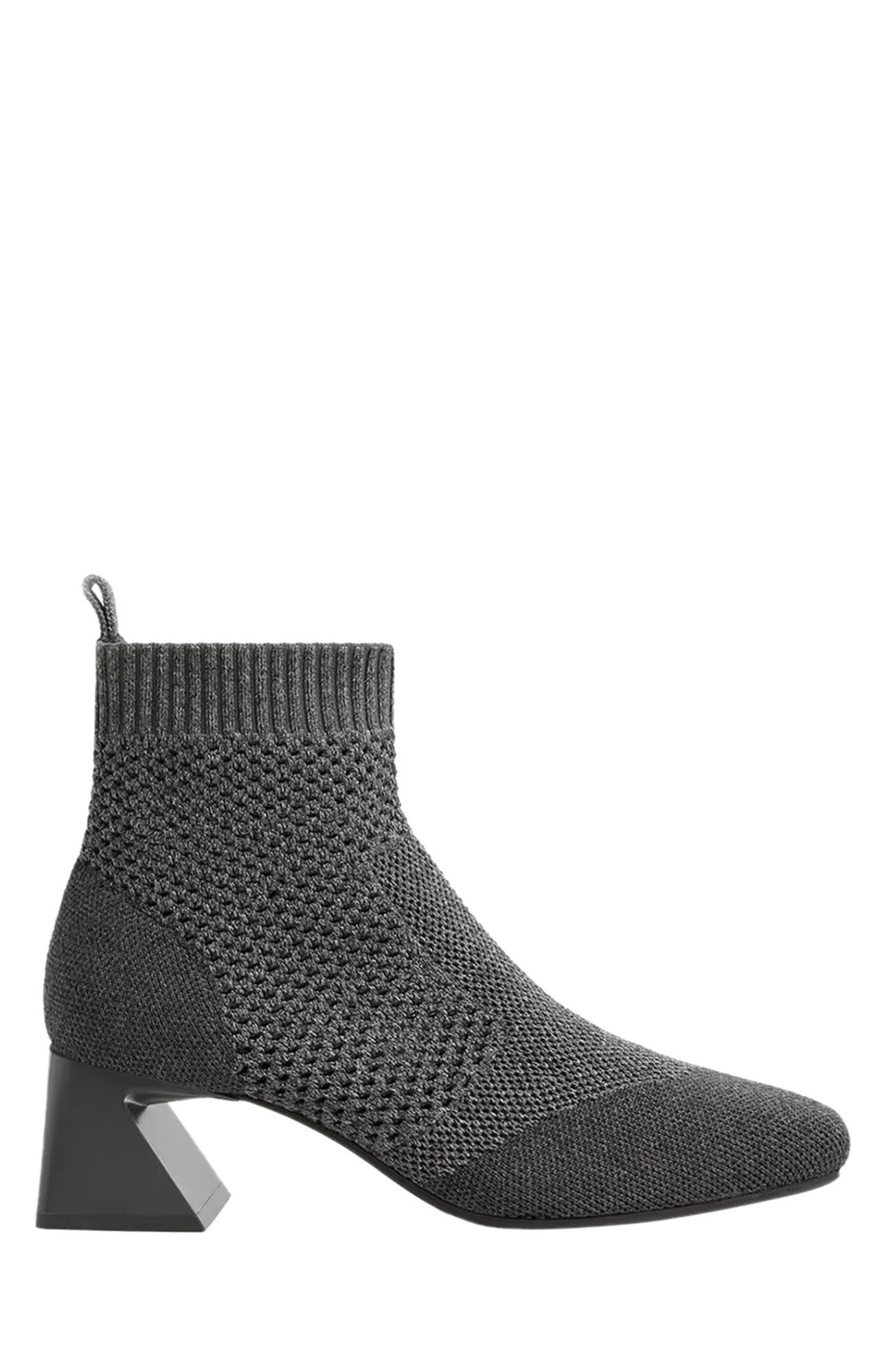 VIVAIA Square-Toe Perforated Heeled Boots, Main, color, Lava Grey
