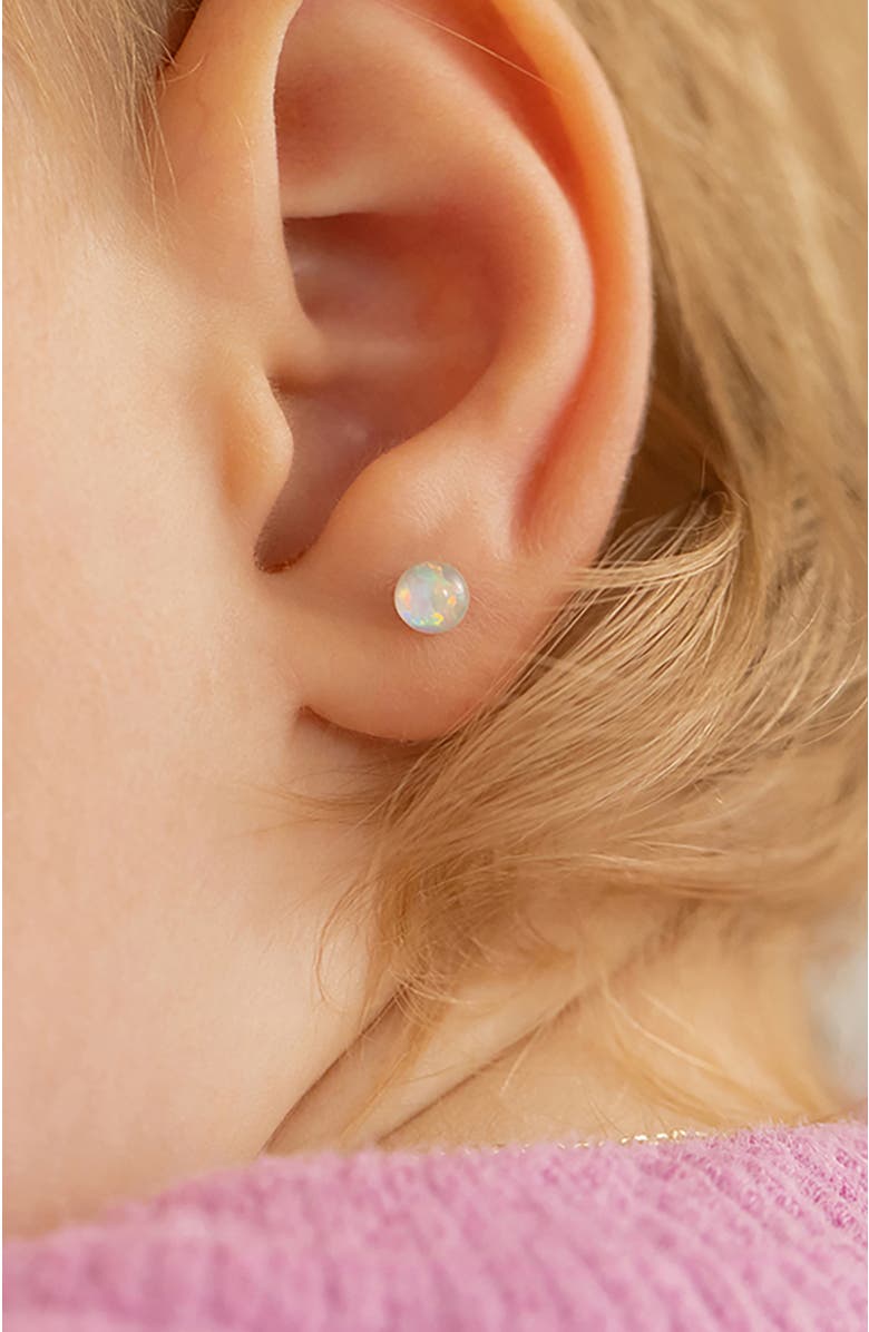 In Season Jewelry Opal Button Earrings, Alternate, color, Opal