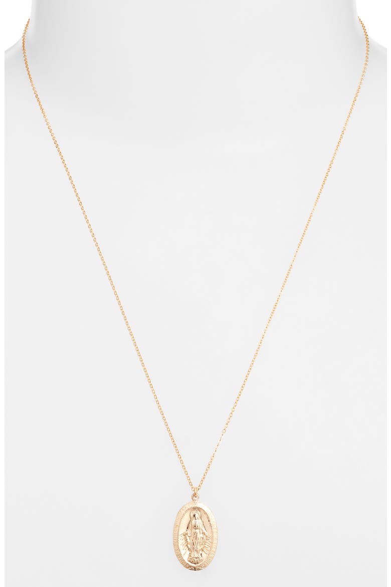 Virgin Mary Necklace, Alternate, color, GOLD