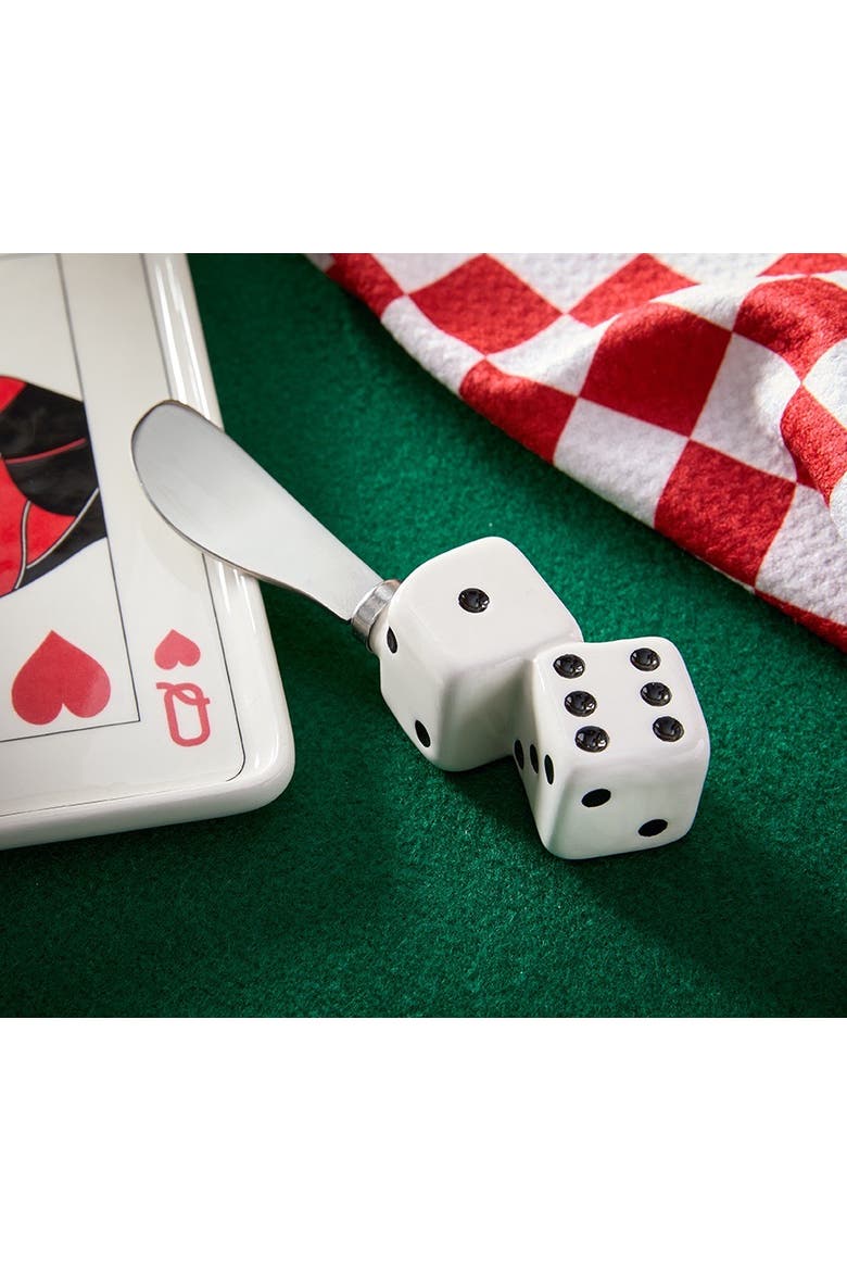 Everyday Dice Spreader Serving Utensil White Multi Dolomite Stainless Steel 1.53x1.53x5.25 in, Alternate, color, White