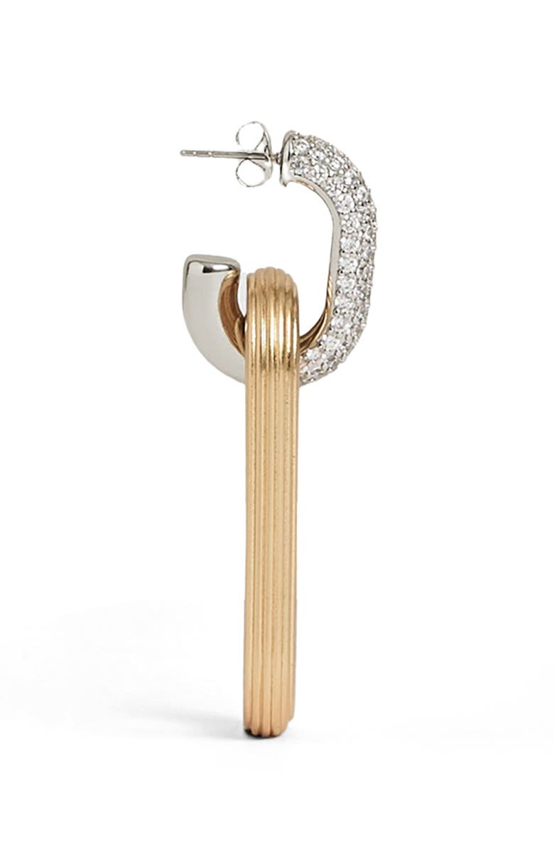 Reiss Callie Contour Pavé Drop Earrings, Alternate, color, Gold / Silver Tone/ Crystal