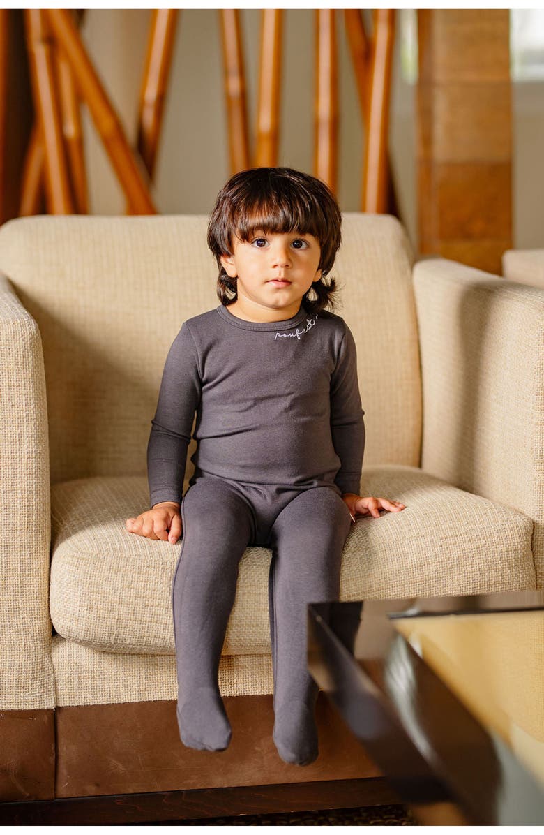 Pouf Boys POUF Embroidered Footie, Alternate, color, Grey