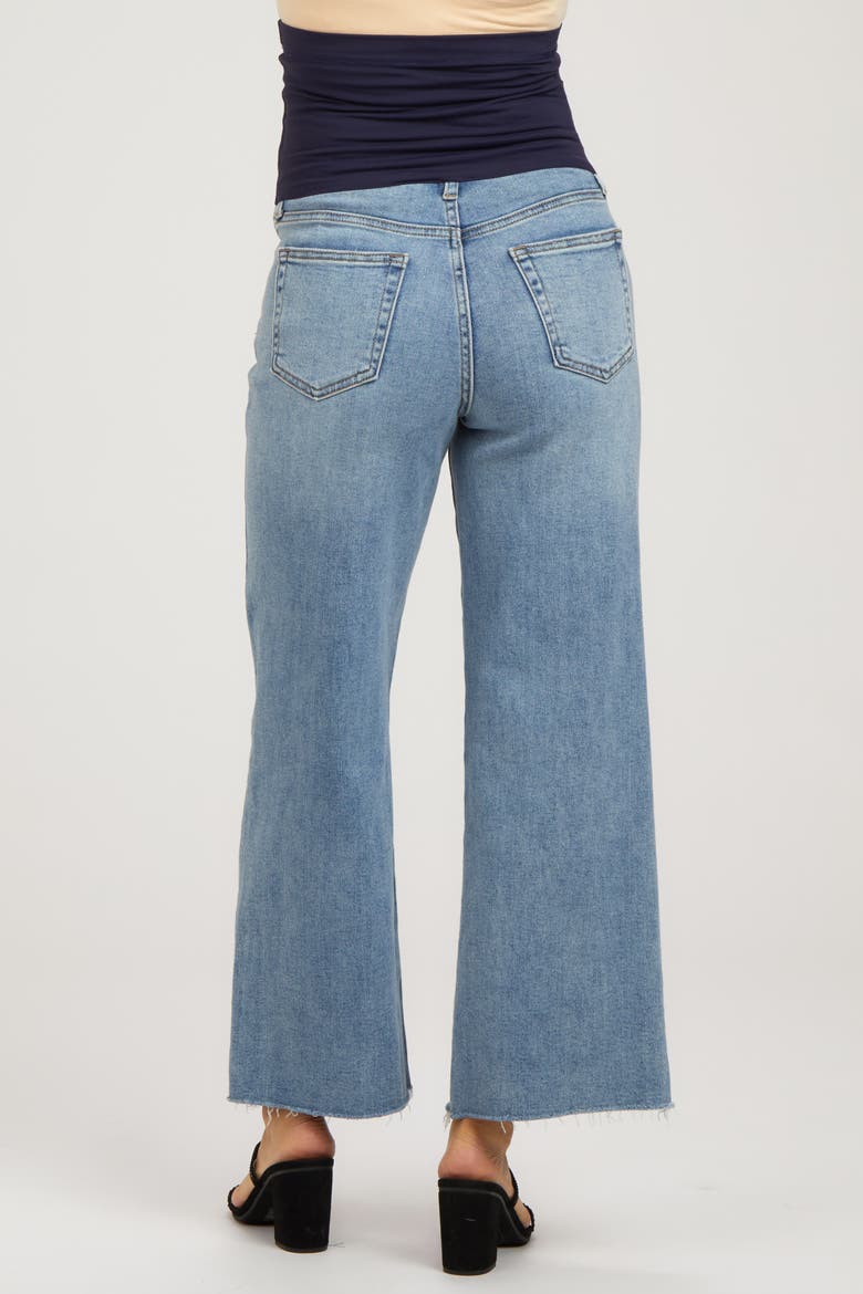 Wide Leg Raw Hem Maternity Jeans, Alternate, color, Blue