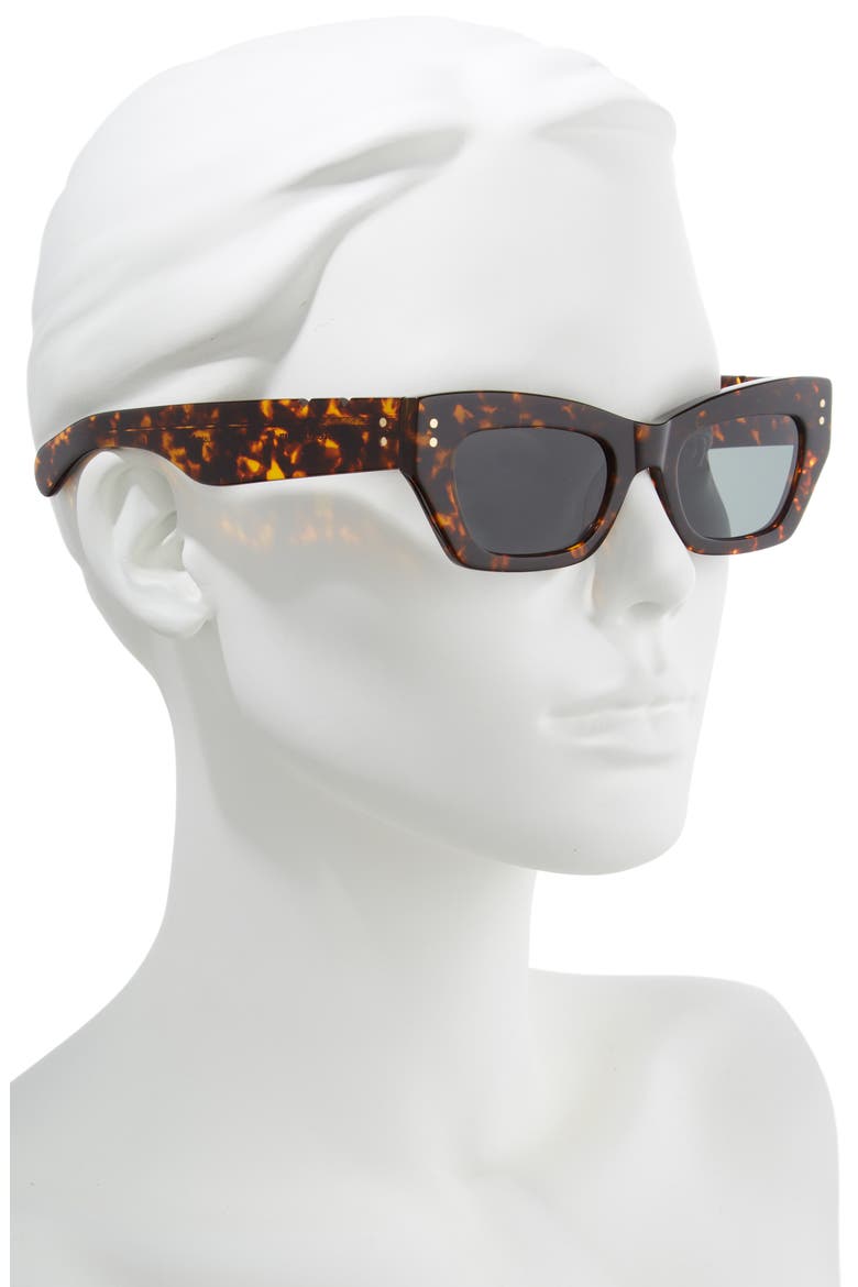 Bec & Bridge Petite Amour 50mm Sunglasses, Alternate, color, DK TORT SOLID GRN LENSES