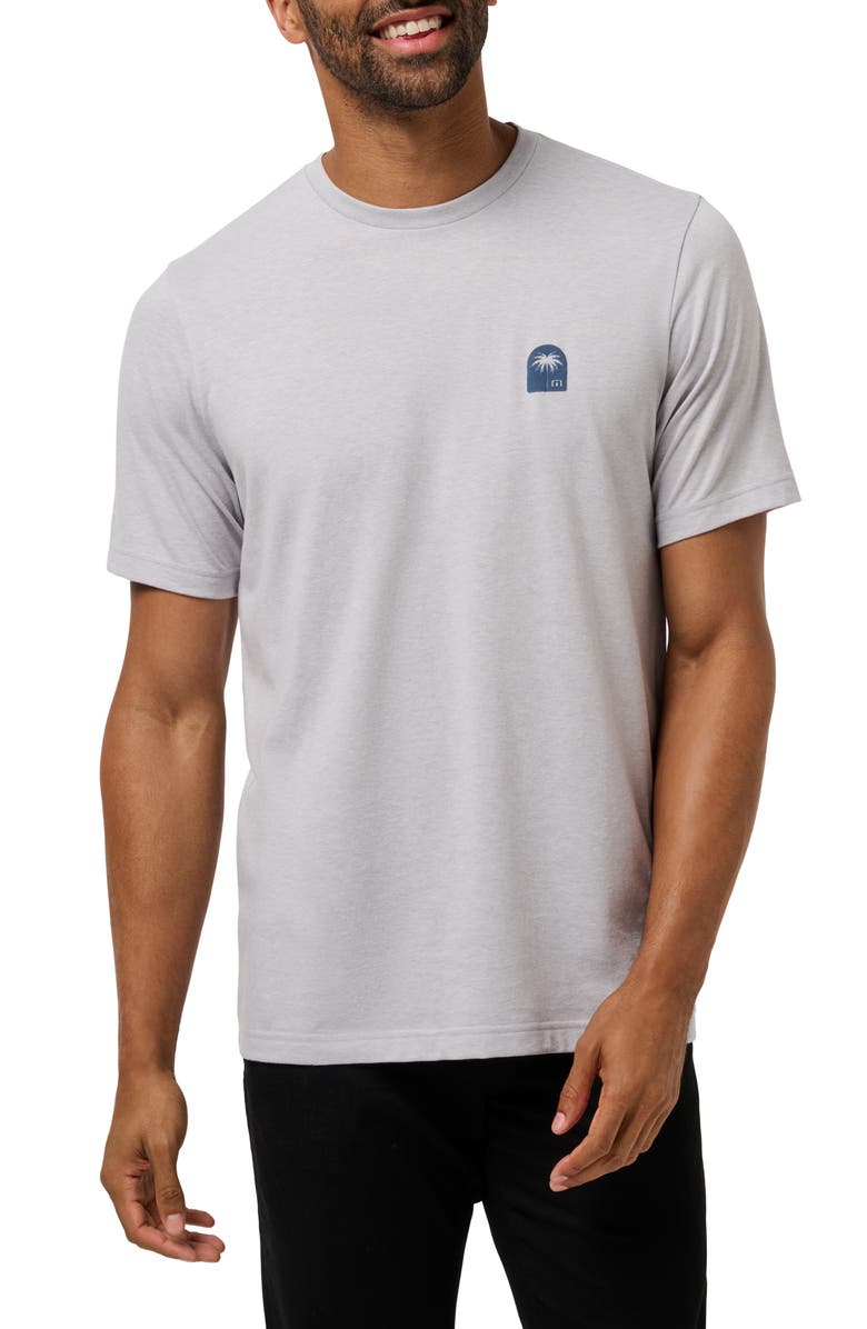 TravisMathew Top Places Logo T-Shirt, Main, color, Heather Light Grey