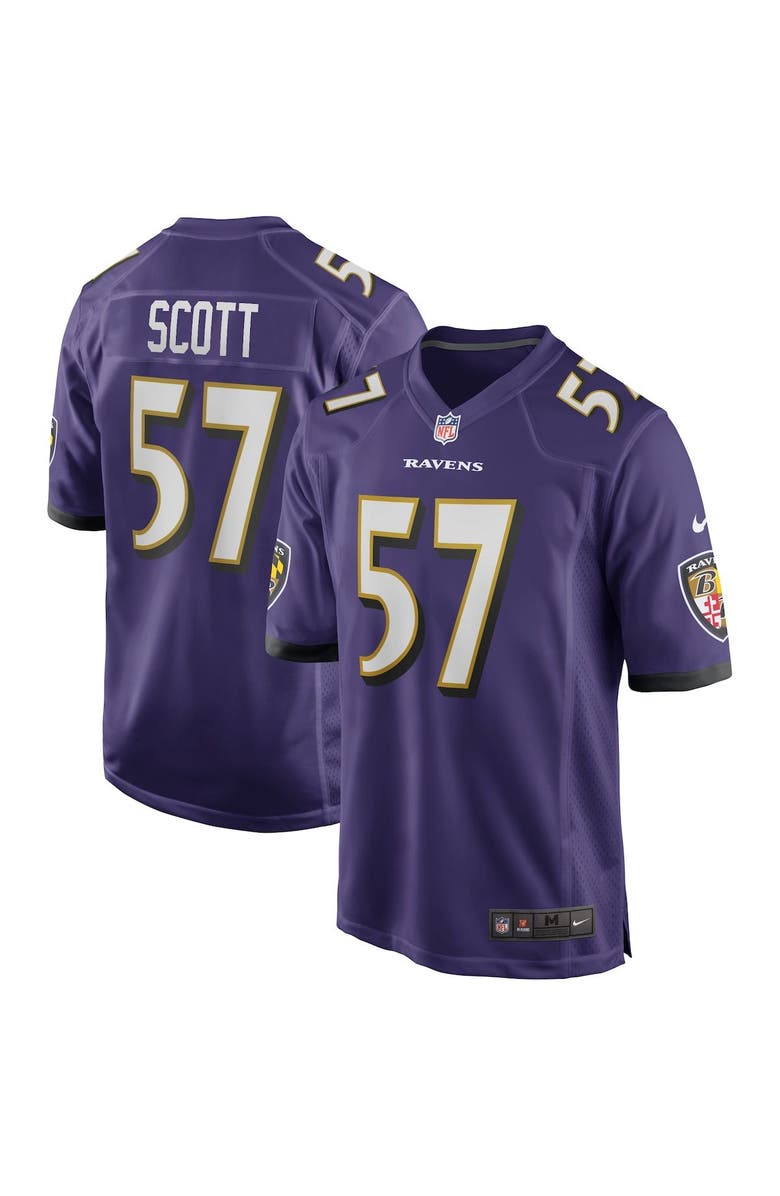 Nike Men's Nike Bart Scott Purple Baltimore Ravens Game Retired Player Jersey, Main, color,