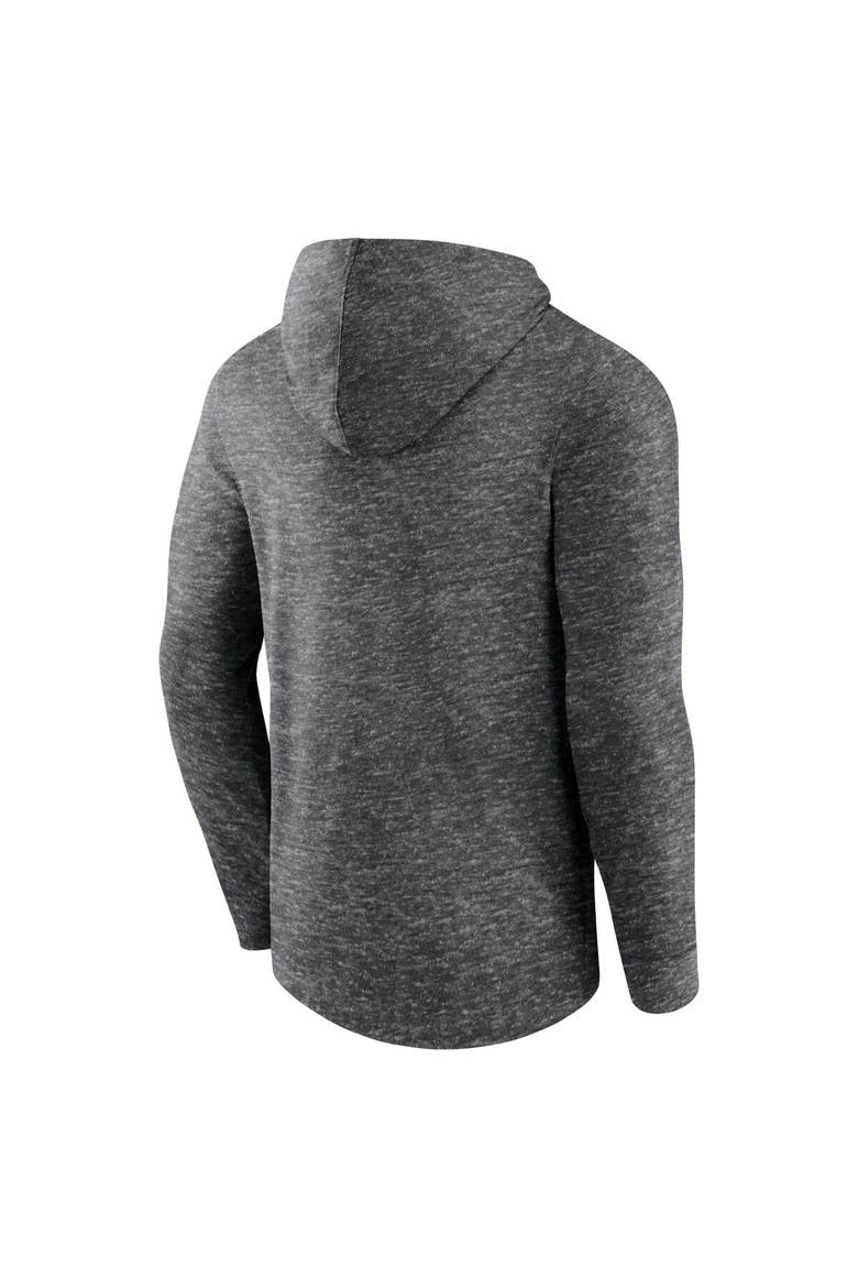 Men's Fanatics Branded  Heather Charcoal Washington Capitals Stacked Long Sleeve Hoodie T-Shirt, Alternate, color, Heather Charcoal
