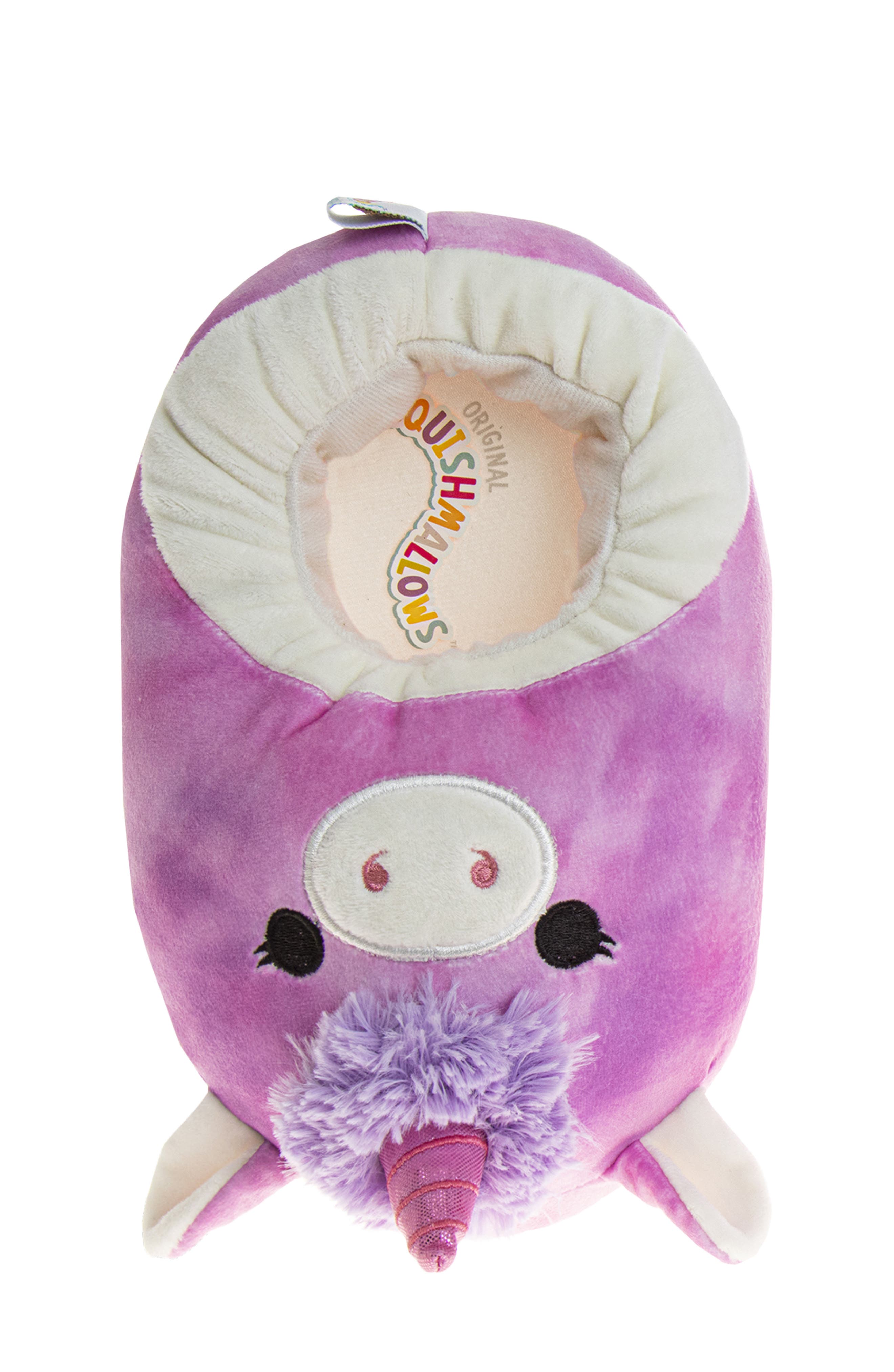 JOSMO Kids' Squishmallows Lola the Unicorn Plush Slipper, Alternate, color, Tie Dye/ Purple