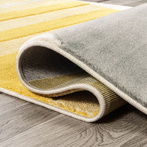 Jonathan Y Nicky Geometric Striped Circles Area Rug In Gray/yellow/cream