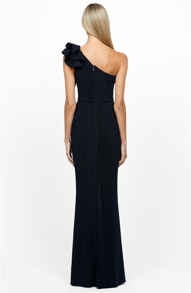 Bariano Kristi One Shoulder Gown, Alternate, color, Navy