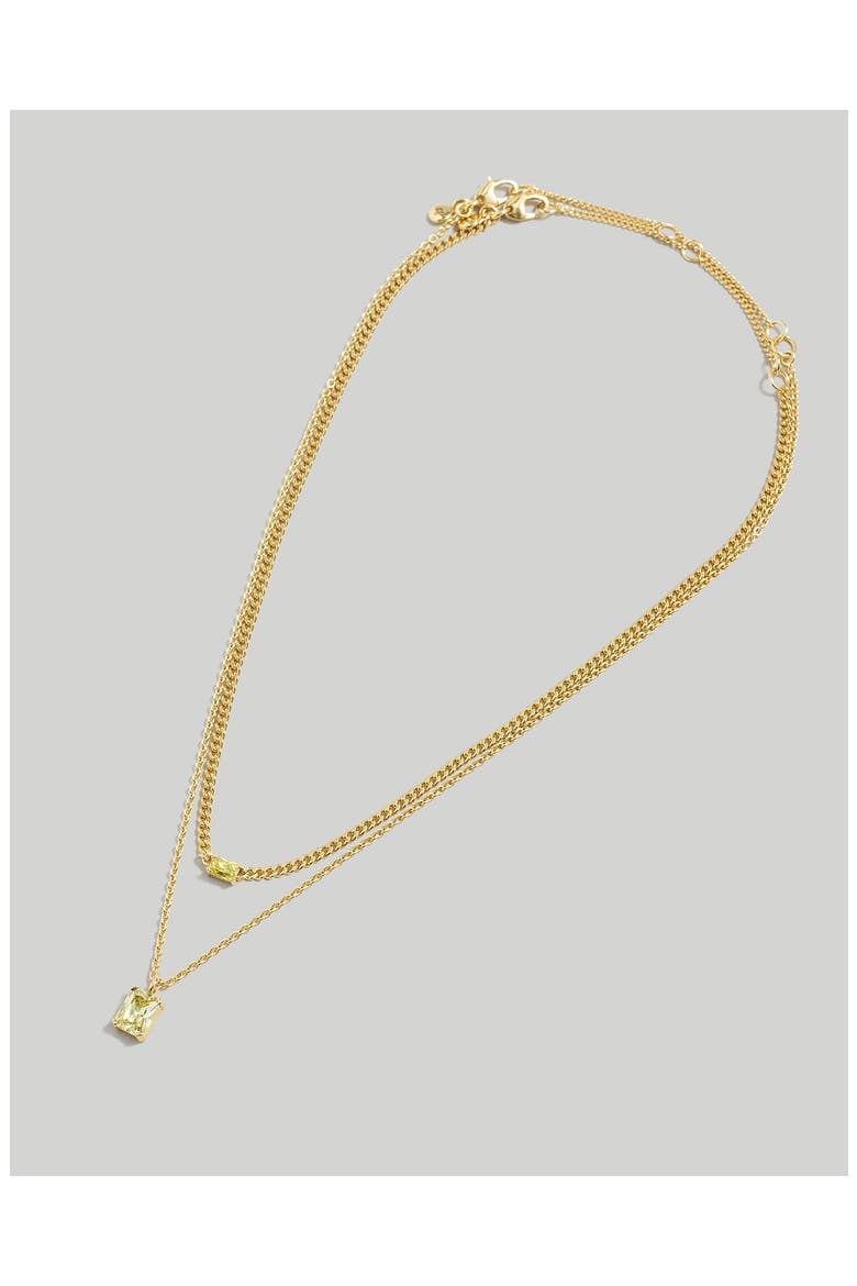 Crystal Layered Chain Necklace, Alternate, color, HONEYDEW