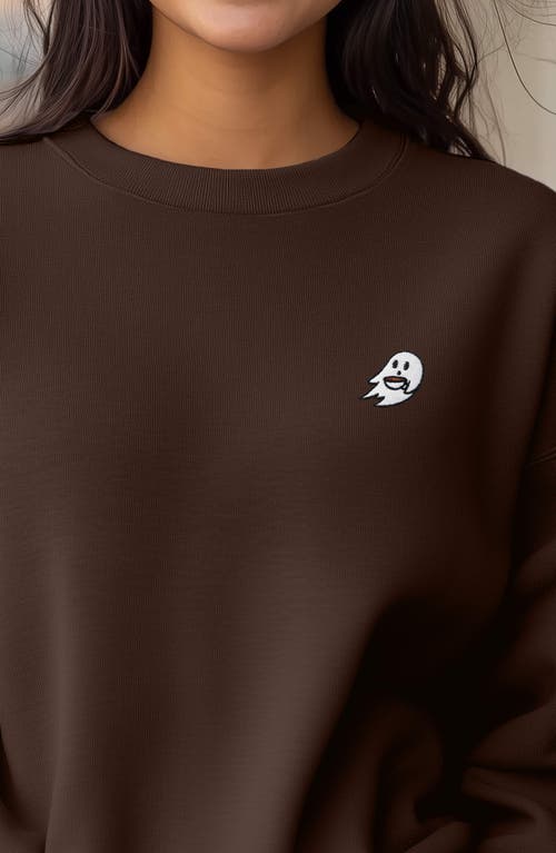 Dalix Spook-a-latte Relaxed Sweatshirt In Brown