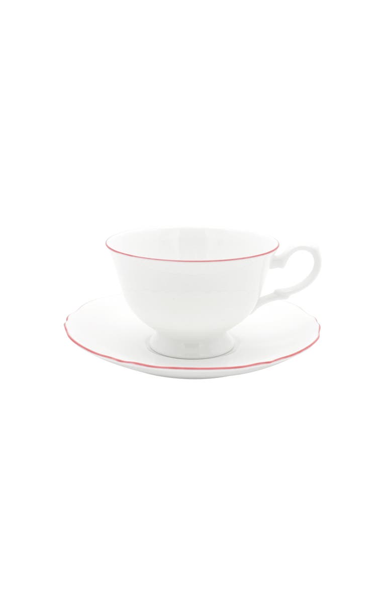 Twig New York Amelie Tea Cup & Saucer, Main, color, Roseate