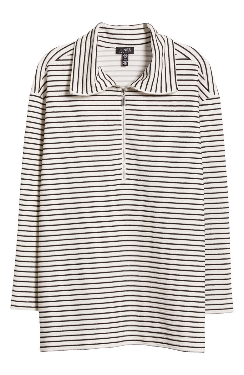 Jones New York Metallic Ottoman Stripe Half-Zip Top, Alternate, color, 