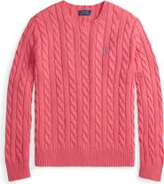 Polo Ralph Lauren Cable Stitch Cotton Crewneck Sweater