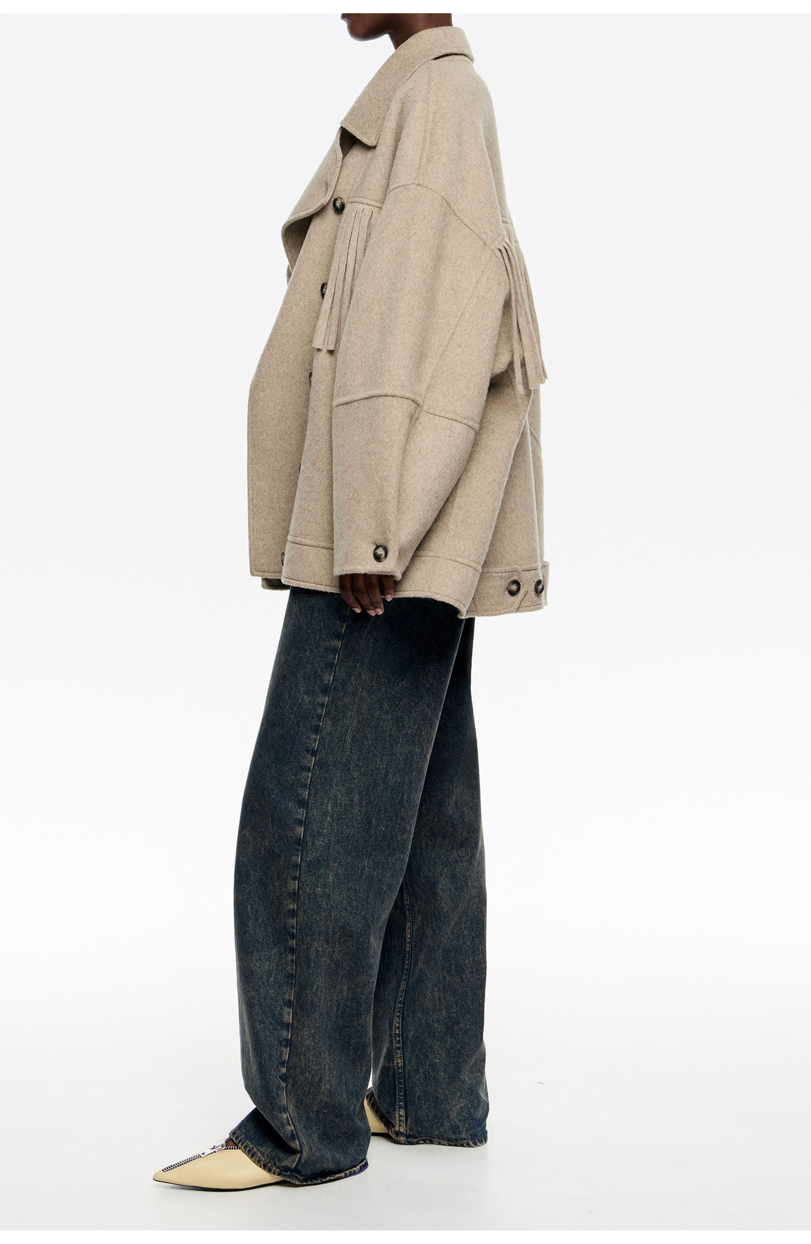 Fringed Double-Face Double-Breasted Jacket - image 2