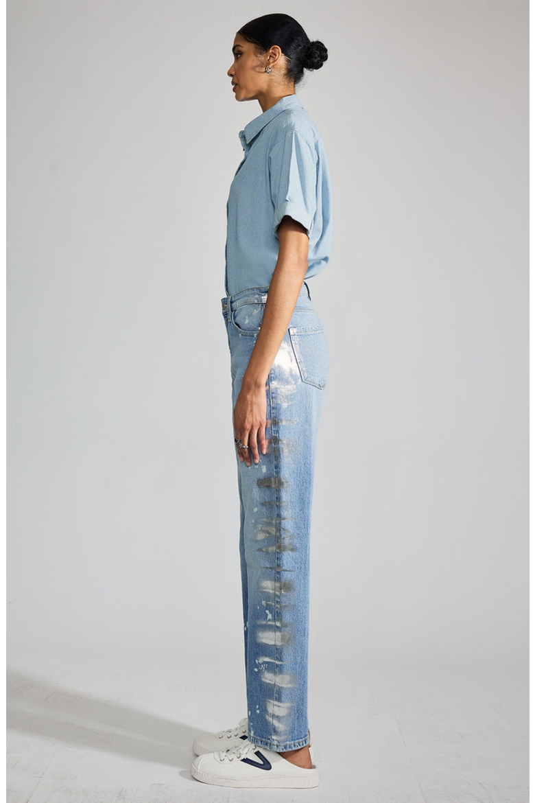 Genevieve Premier High Rise Straight Jeans, Alternate, color, Medium Wash