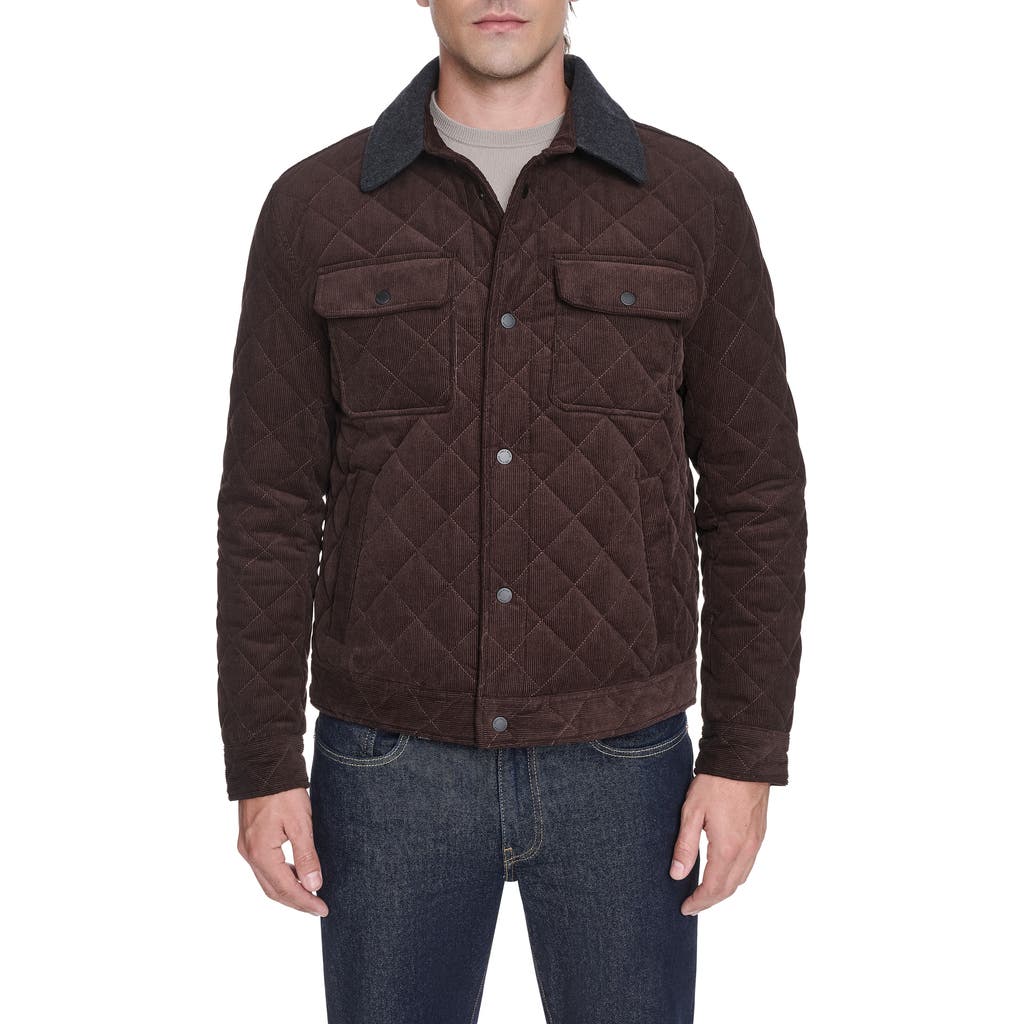 Cole Haan Quilted Shirt Jacket In Animal Print