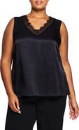 Estelle Alessandra Lace Trim Satin Tank Top