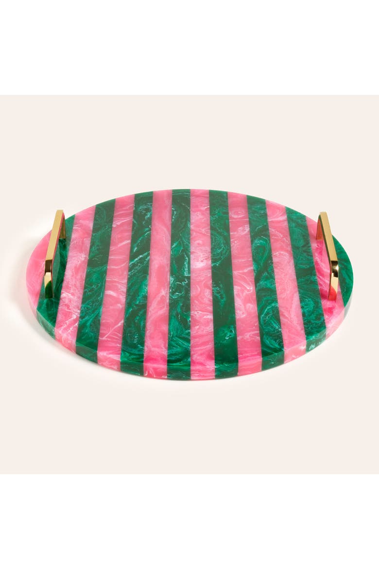 Tanda Resin Round Tray  Curated Decor, Main, color, Green