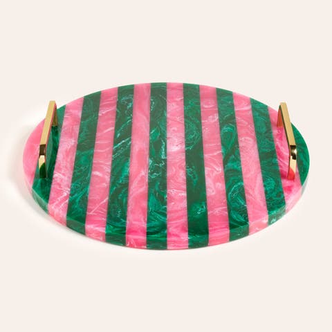 Tanda Resin Round Tray Curated Decor