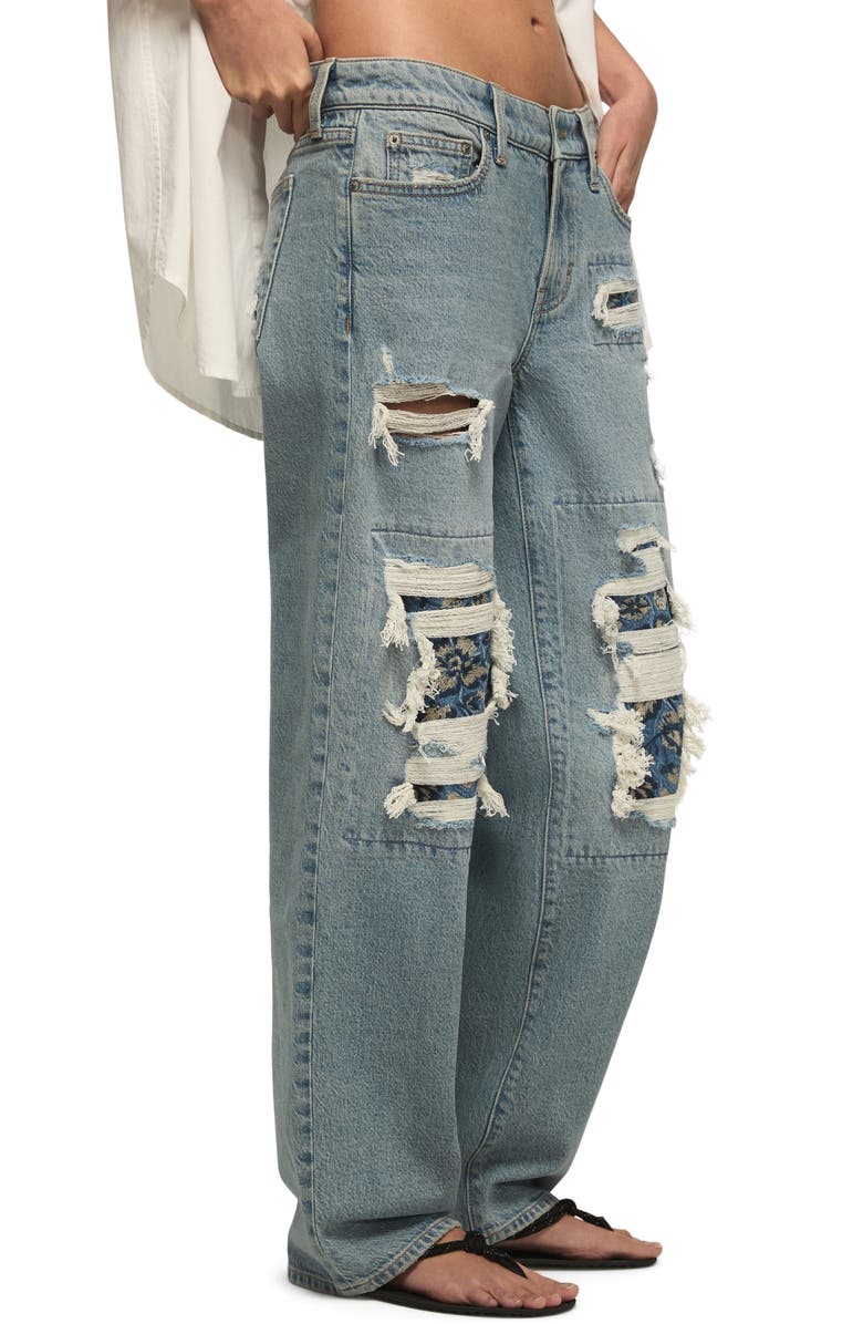 Lucky Brand Lucky Legend Ripped & Repaired Baggy Jeans, Alternate, color, Skipping Flowers Wash