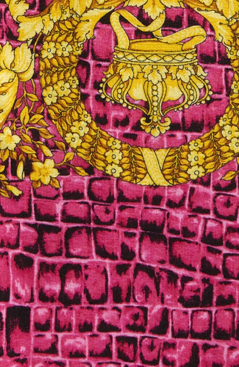 Versace Kids' Barocco Cocco Stretch Cotton Leggings, Alternate, color,