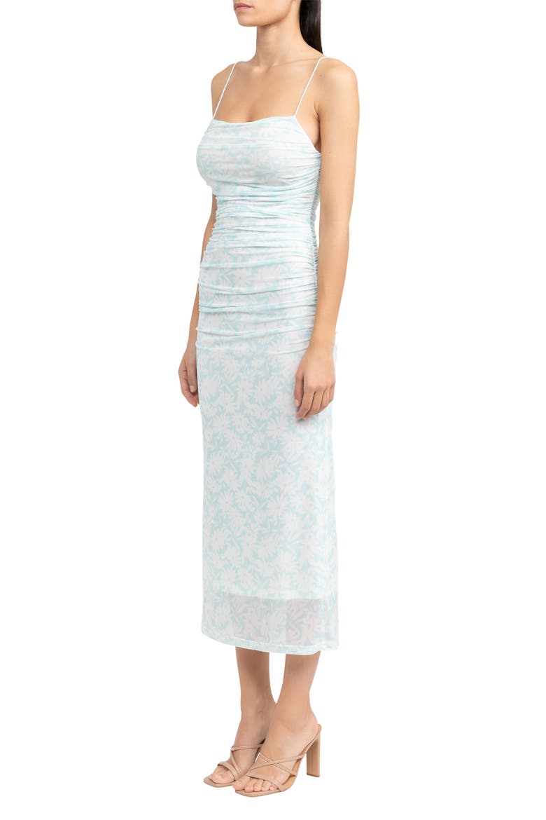Gathered Midi Dress, Alternate, color, PEPPERMINT DAISY