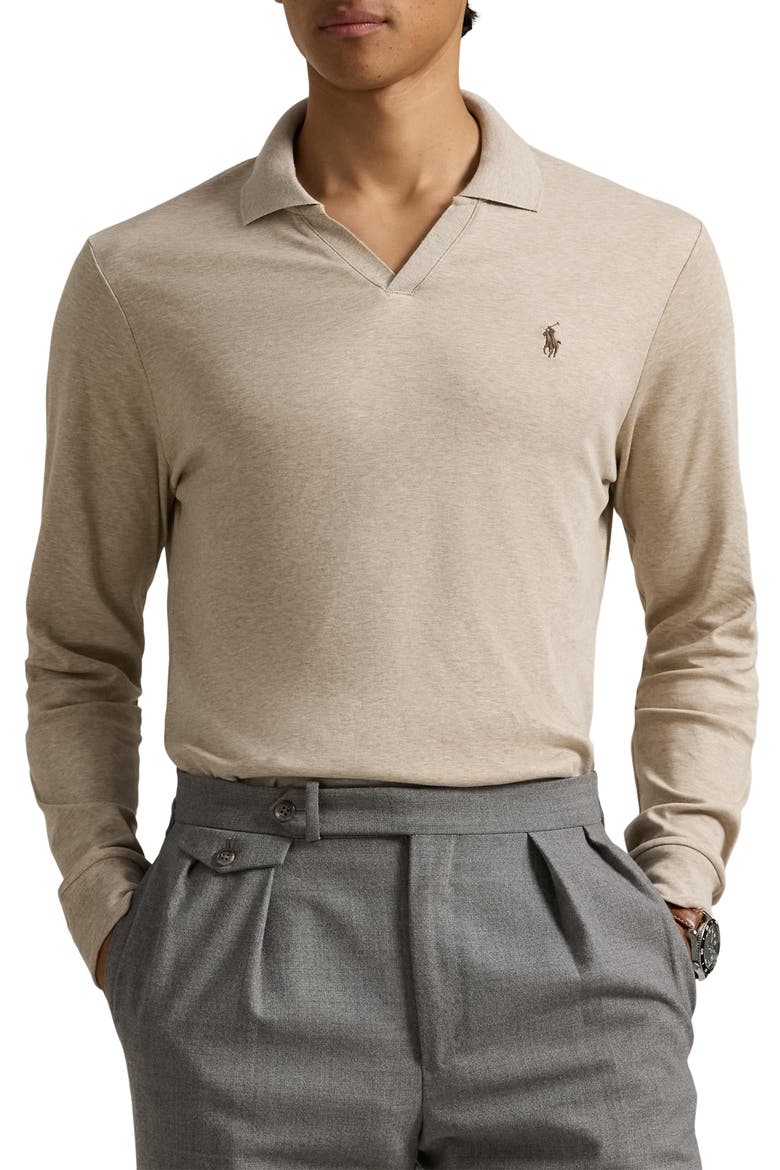 ウェア Polo Ralph Lauren Johnny Collar Long Sleeve Cotton Interlock Polo (Men) | Nordstrom