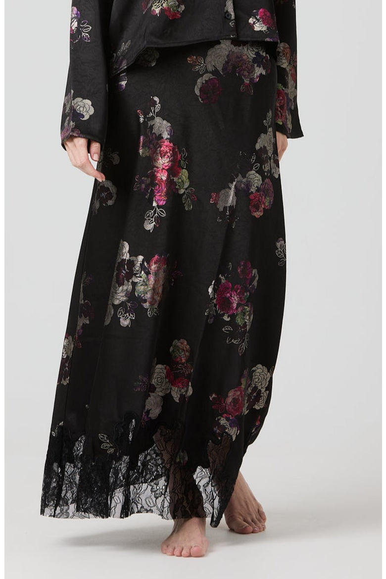 Olivia Skirt, Main, color, Black Floral
