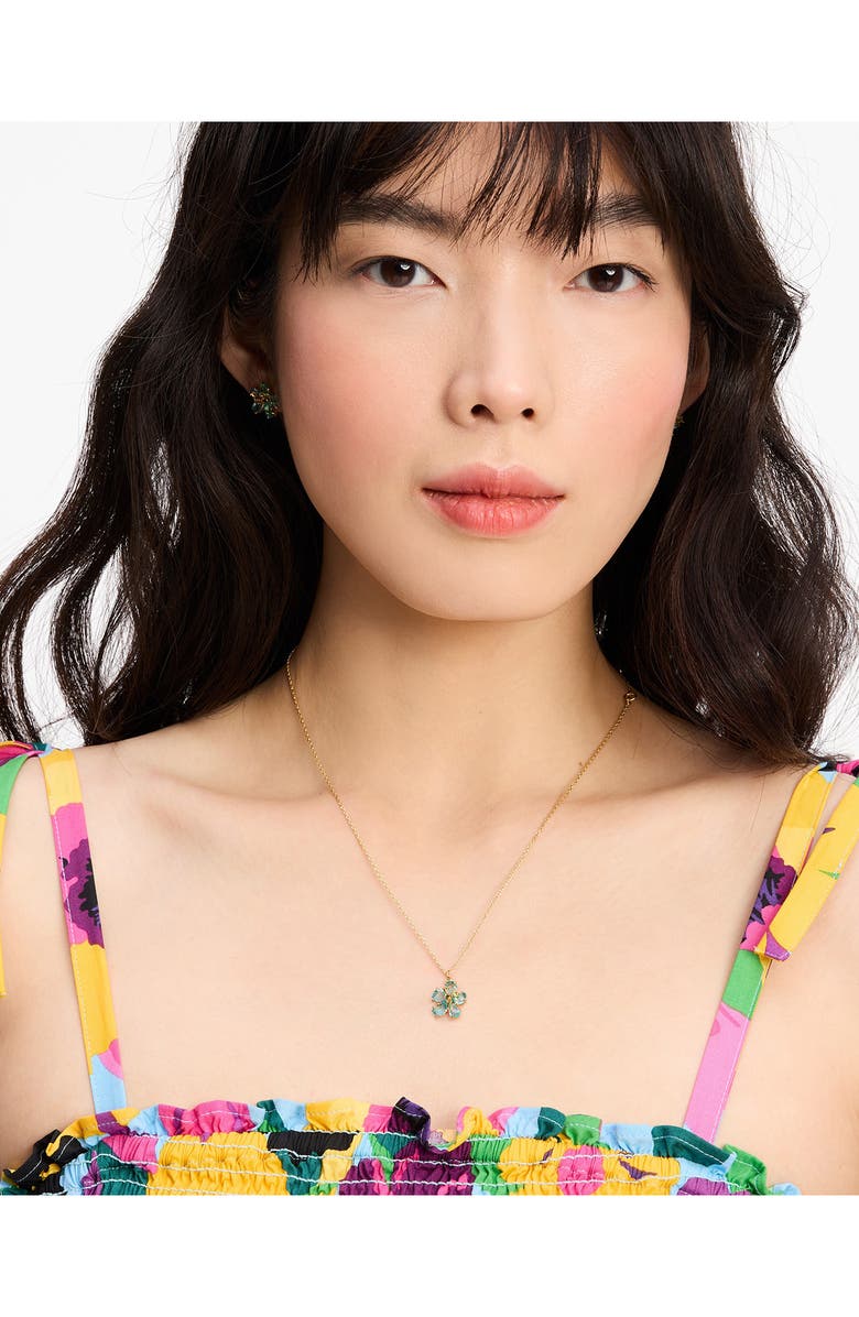 Kate Spade New York paradise flower mini pendant necklace, Alternate, color,