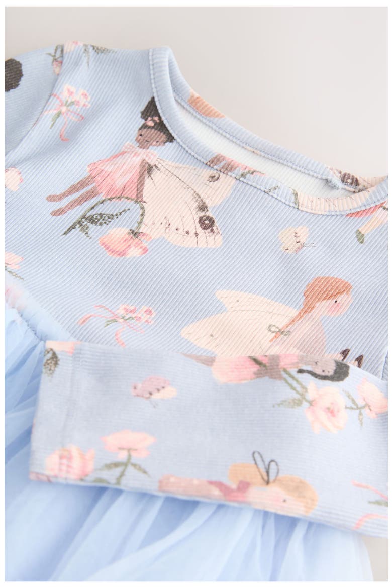 Kids' Fairy Print Long Sleeve Dress, Alternate, color, BLUE
