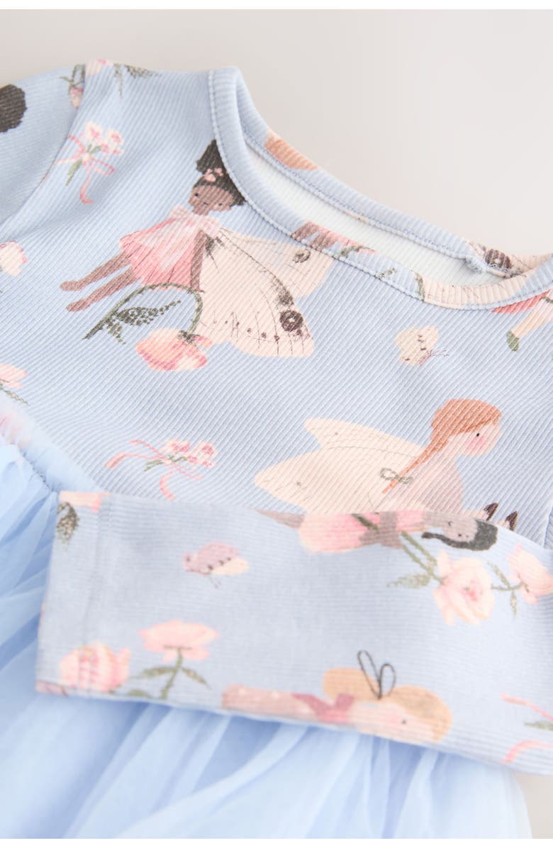 NEXT Kids' Fairy Print Long Sleeve Dress, Alternate, color, Blue