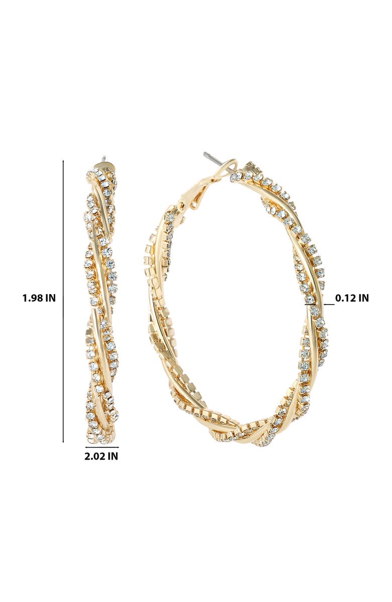 Jessica Simpson Spiral Hoop Gold-Tone Twisted Earrings, Alternate, color, Gold