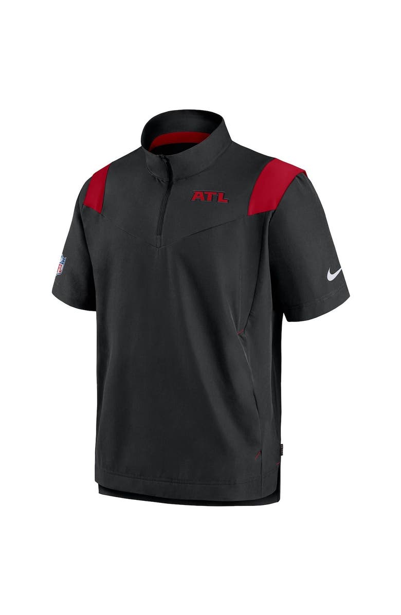 Nike Men's Nike Black Atlanta Falcons Sideline Coaches Short Sleeve Quarter-Zip Jacket, Alternate, color, 