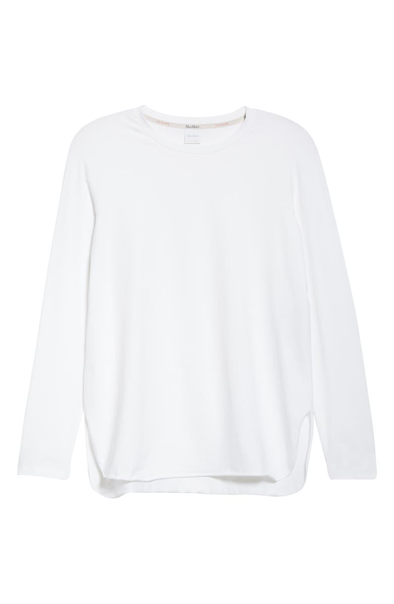 Max Mara Leisure Long Sleeve Stretch Cotton Tee, Alternate, color, 