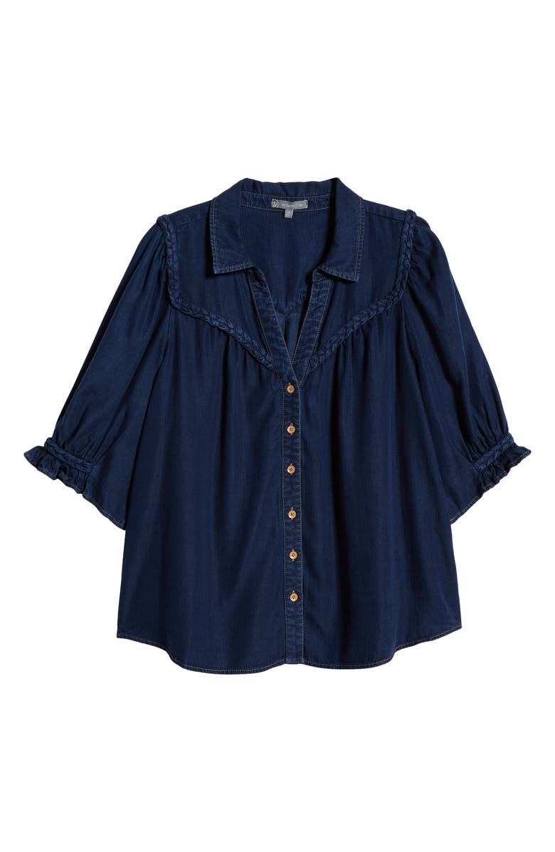 Wit & Wisdom Blouson Sleeve Western Button-Up Shirt, Alternate, color, 