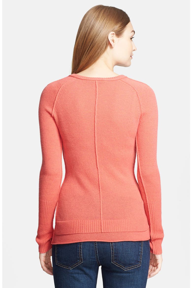 Crewneck Cashmere Sweater, Alternate, color, BLOOD ORANGE