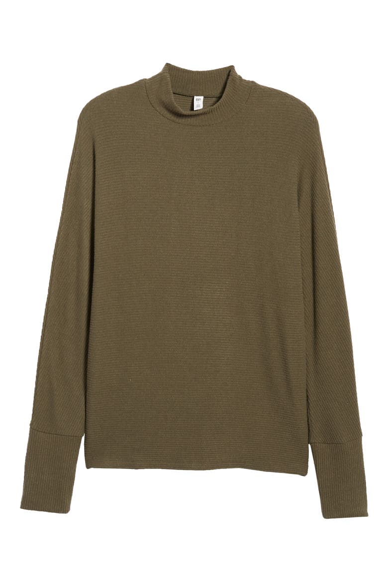 Dolman Sleeve Ribbed Top, Alternate, color, GREEN FOREST