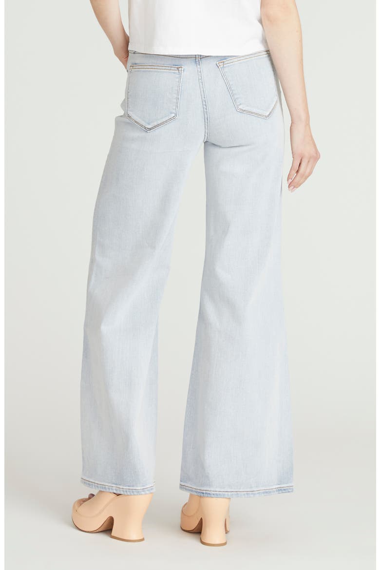Penelope Floral Embroidered Wide Leg Jeans, Alternate, color, LIGHT WASH