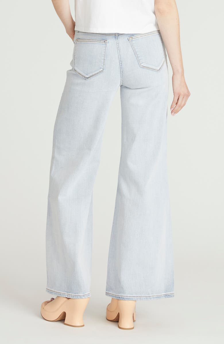 Driftwood Penelope Floral Embroidered Wide Leg Jeans, Alternate, color, Light Wash