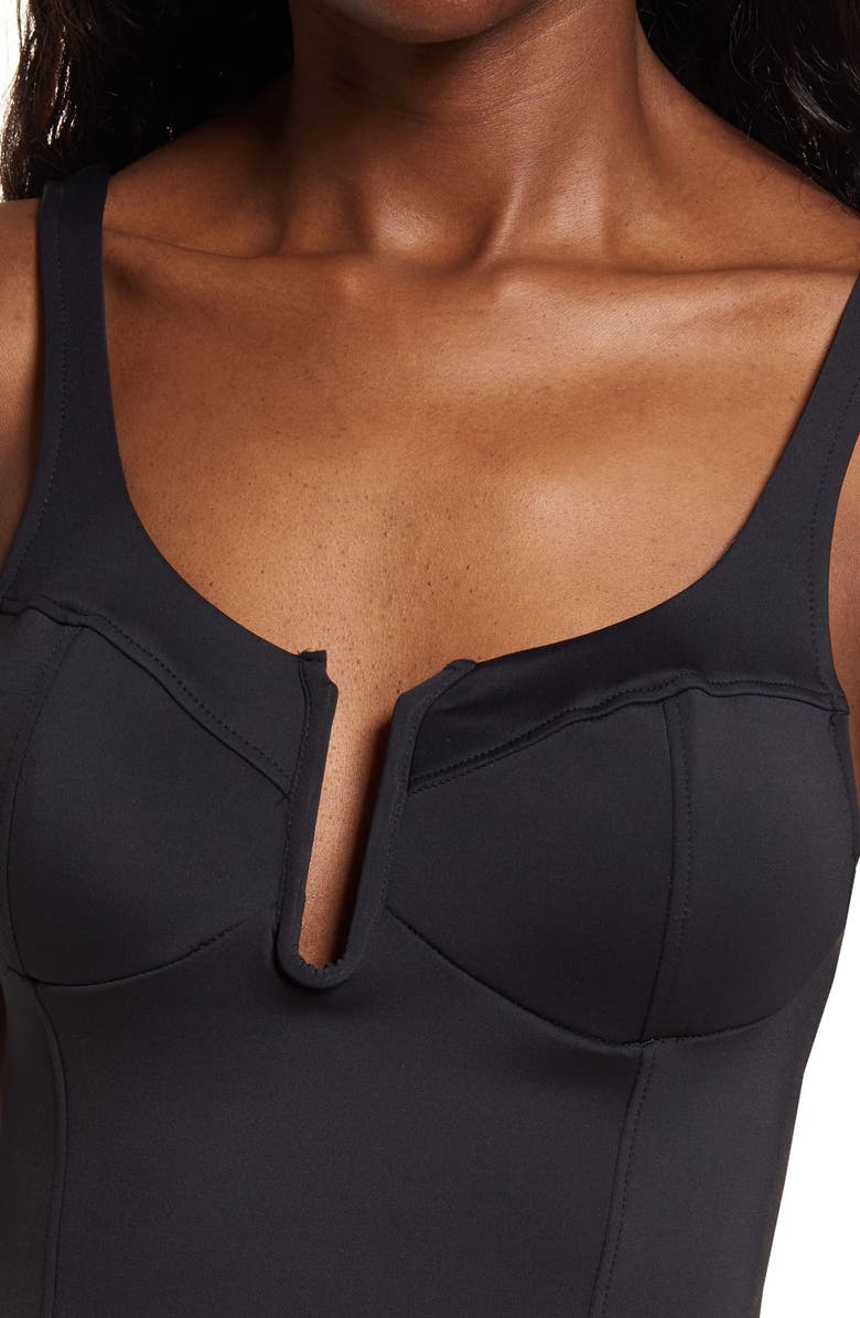 Good American Corset Scuba Midi Dress, Alternate, color,